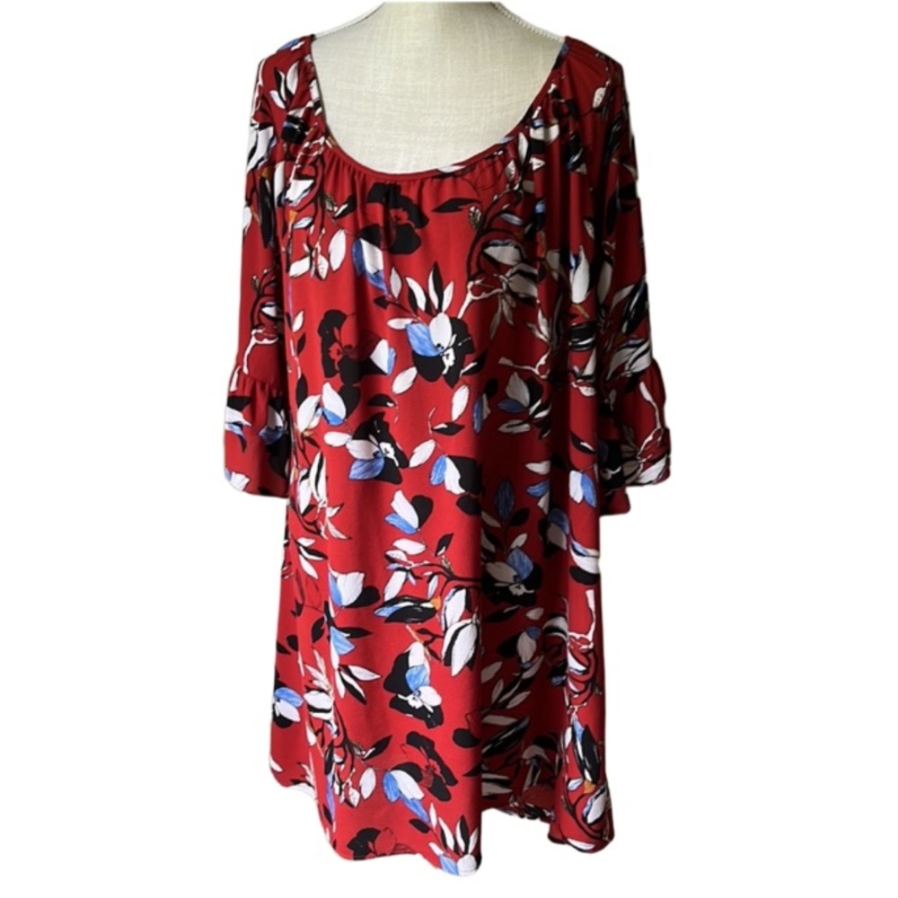 SOULMATES Plus Size 1X Fall Floral Print Dress